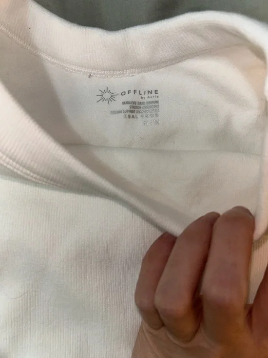 aerie XL White Ribbed Cropped Tank Top NWT - Picture 4 of 4